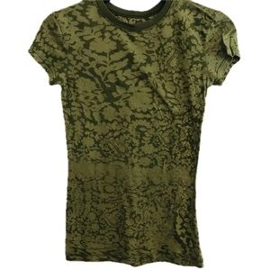 Vintage Green Foliage Print Tee